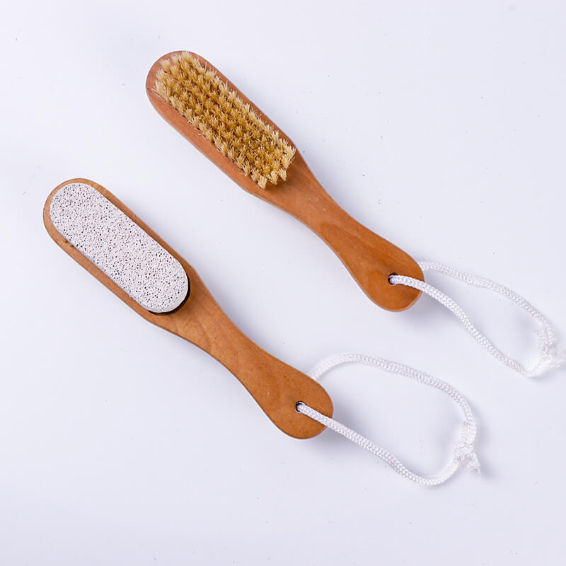 Wooden Shower Dual Sided Foot Scrubber Bath Brush